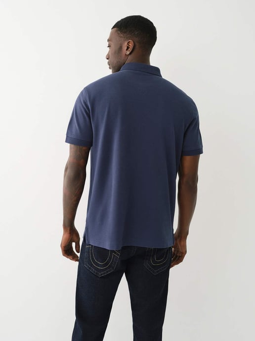 Relaxed Buddha Patch Polo in Blue