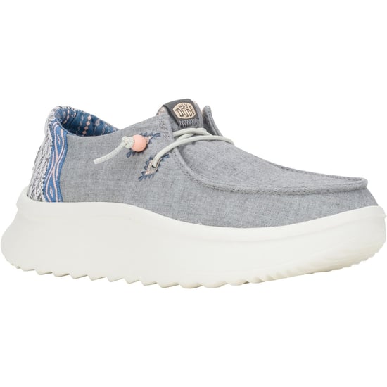 HEYDUDE Wendy Peak Chambray Geweven Polyester Vrouwen Grijze Loafers - Image 1