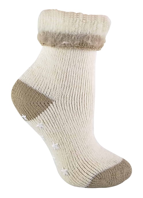 Pantoffelsokken van alpacawolmix voor dames - Beige - Image 1