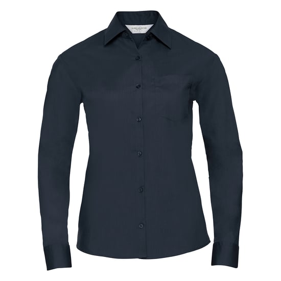 Russell Collection Dames/Dames Klassiek Polycotton Easy-Care Shirt met Lange Mouwen (Franse marine) - Image 1