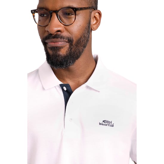 Weird Fish Heren Miles Pique Organic Poloshirt (Wit) - Image 5