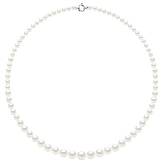 Ketting Rij Prinses vallend - Echte Cultuur Zoetwater Parels Rond van 12 tot 6 mm - Image 1