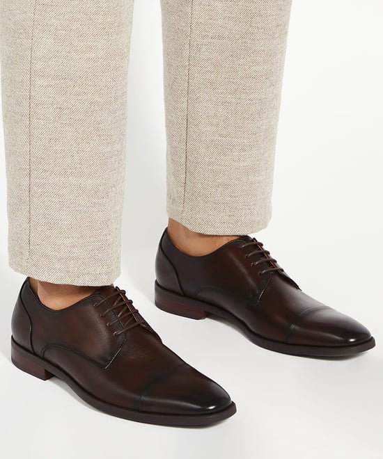 Dune Suffix Lederen Heren Bruine Veterschoenen - Image 3