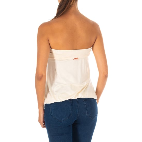 Women's Sleeveless T-shirt with wide knit top effect 10DMT0084