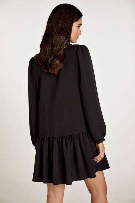 Zwarte Tencel jurk met knopen - Image 3
