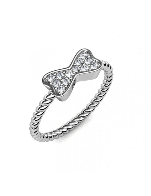 Ring met gedraaid lint - Oostenrijks kristal - Image 1