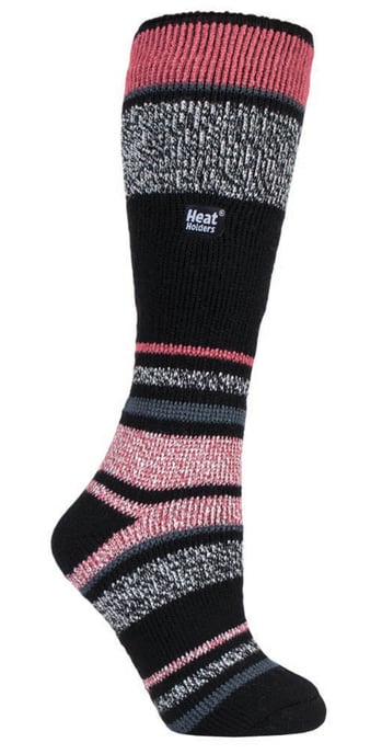 Heat Holders - Dames kniehoge thermo skisokken - Zwarte Streep - Image 1