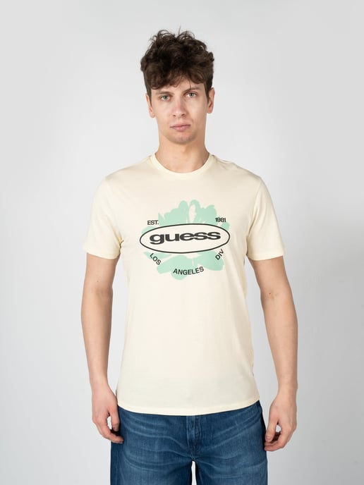 Guess T-Shirt LA Logo Mannen geel - Image 3