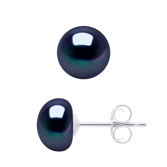 Oorbellen van Zilver 925 en Echte Gecultiveerde Zoetwaterparels Knop 7-8 mm - Image 1