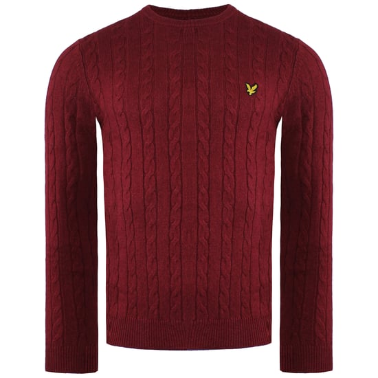 Lyle & Scott Kabel Heren Bourgondië Sweater - Image 1