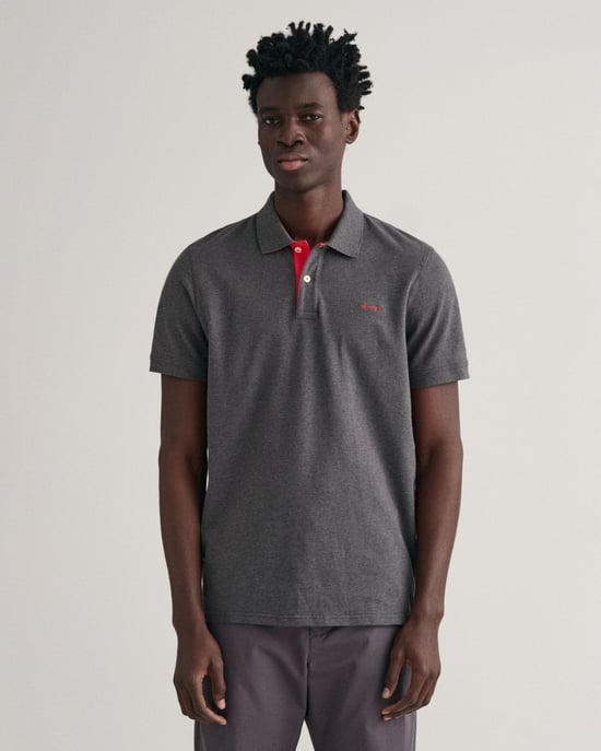 GANT regular fit rugger met korte mouwen in contrast piqué - Image 4