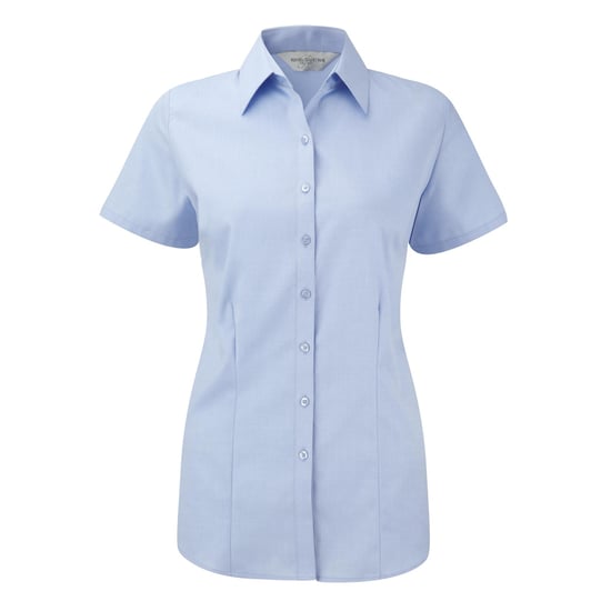 Russell Dames/dames Visgraat Werkshirt met korte mouwen (Lichtblauw) - Image 1