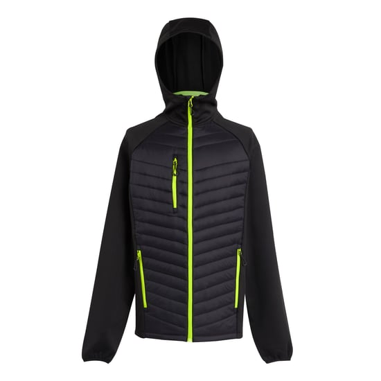 Regatta Mens Navigate Quilted Hybrid Jacket (Black/Lime Green)