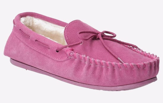 Hush Puppies Allie Suède Damesroze Pantoffels - Image 2