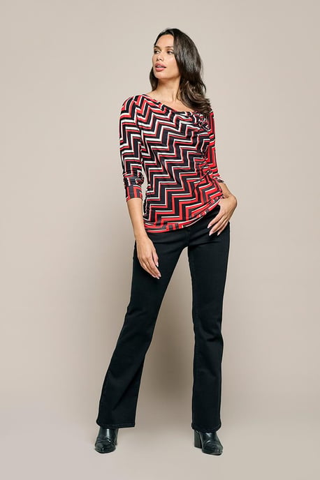 Caitlin Print Top Rood / Multi - Image 1