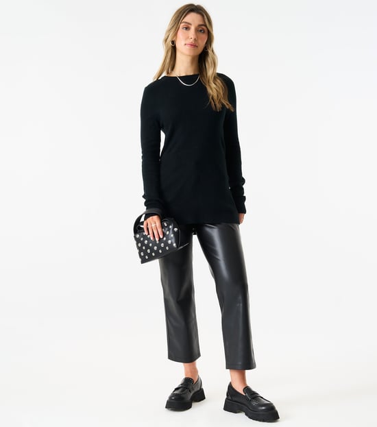 Crew Neck Fine Knit Oversized Jumper