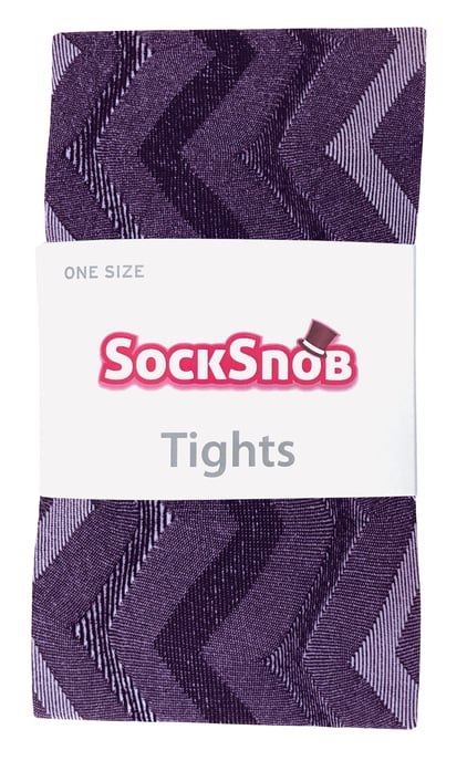 Sock Snob Dames80 denier ondoorzichtig patroon panty's - Weef Paars - Image 2