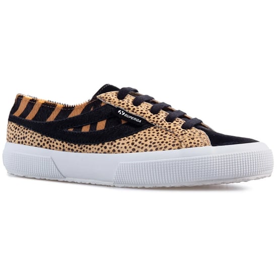 Superga Cheetah & zebra geprinte rundleren sandalen voor volwassenen (Zwart) - Image 1