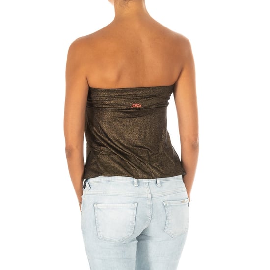 Women's Sleeveless T-shirt with wide knit top effect 10DMT0084