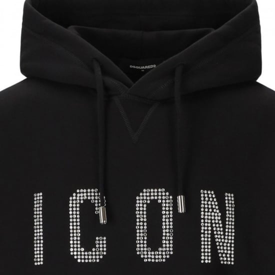 Dsquared2 Studded Icon Logo Black Hoodie 