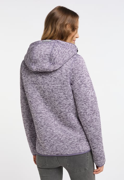 Schmuddelwedda Gebreide fleece jas fraully Dames rokerig paars melange - Image 3