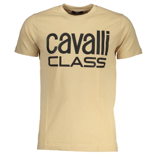 Cavalli Class Dapper Zwart Logo Beige T-Shirt - Image 1