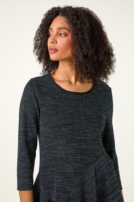 Glitter Hanky Hem Tunic Stretch Top - Image 4