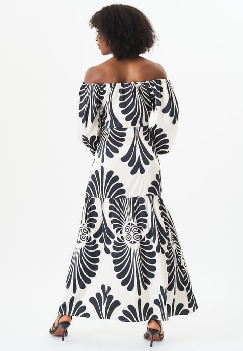 Bardot Mono Print Maxi-jurk - Image 4