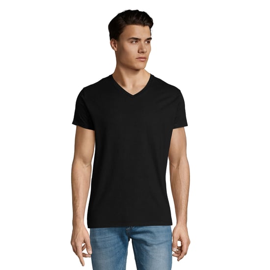 SOLS Mens Imperial V Neck T-Shirt (Deep Black)