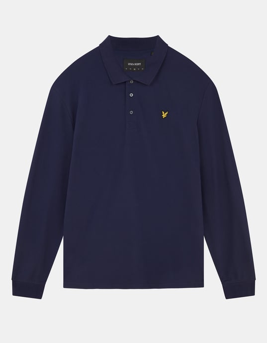 Lyle & Scott Polo shirt met lange mouwen in Marine - Image 5