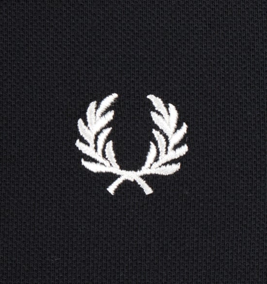 Men's Fred Perry Bomber Collar Pique Polo Shirt in Black - Image 4