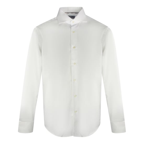 Aquascutum Branded Long Sleeve White Shirt