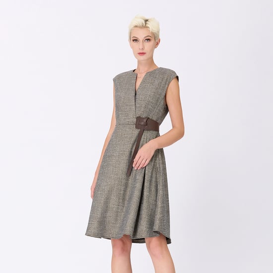 Trapeze dress with cross -effect