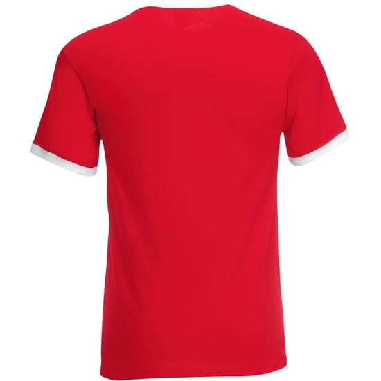 Fruit Of The Loom Heren Ringer T-shirt met korte mouwen (Rood/Wit) - Image 2