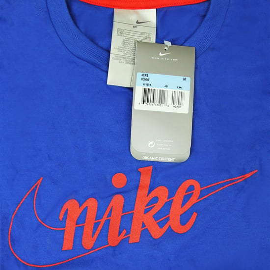 Nike Logo Short Sleeve Crew Neck Blue Mens T-Shirt 692359 401