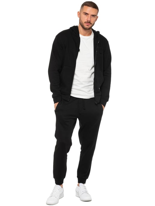 Enzo | Mens Zip Hoodie Tracksuit Set - Black