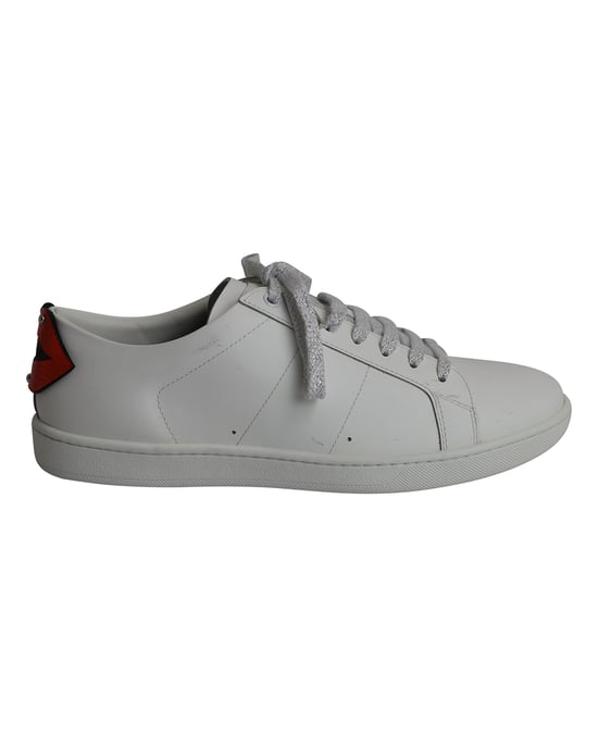 Saint Laurent Lips Classic Court Sneakers in Wit Leer - Image 1