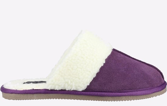 Hush Puppies Arianna Suede Paarse Dames Sloffen - Image 1