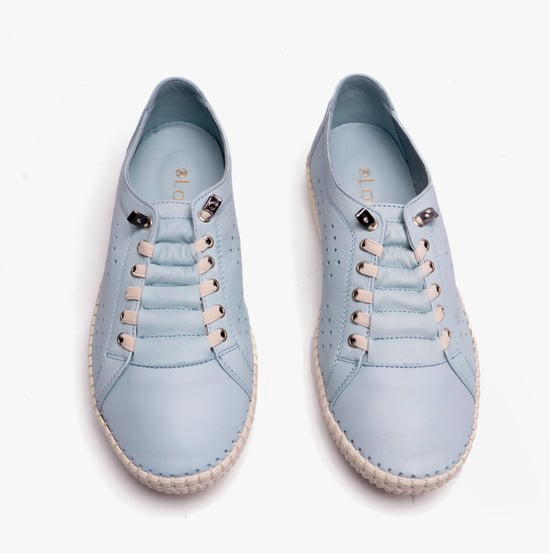 KAMARI Ladies Leather Trainers Pale Blue
