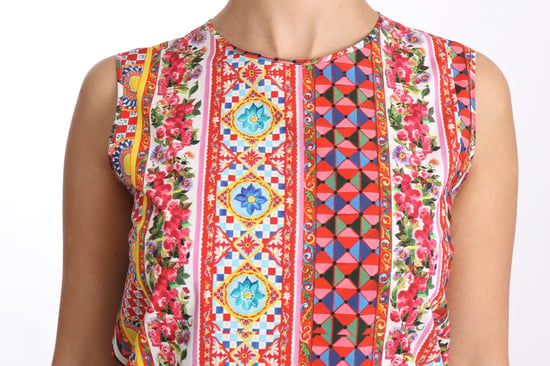 Dolce & Gabbana Dames Carretto Print 100% Katoenen Tanktop Bloemen Blouse - Image 3