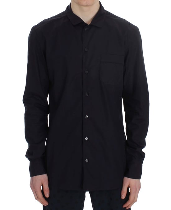 Dolce & Gabbana Men's Purple Striped Cotton Pajama Lounge Shirt