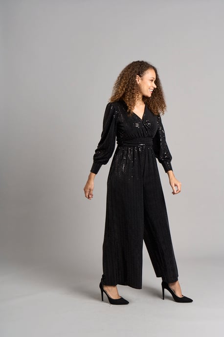 Carla Pailletten Jumpsuit - Zwart - Image 2