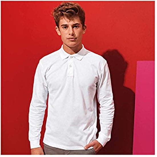 Asquith & Fox Heren Klassieke Pasvorm Poloshirt met lange mouwen (Wit) - Image 2