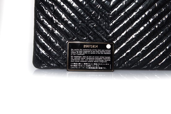 patent leather chevron zip O case - Image 5