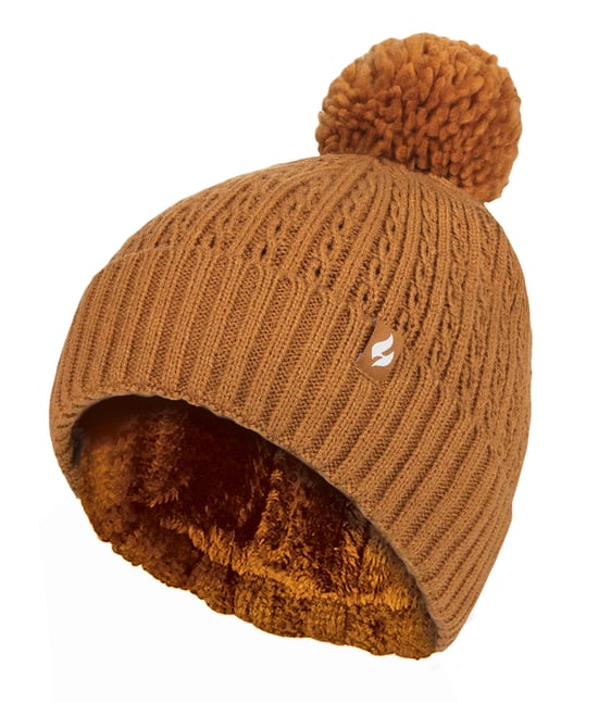 Heat Holders - Thermische muts voor dames met pompon - Mosterd - Image 1