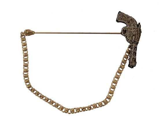 Dolce & Gabbana Reversspeld Gouden Messing Koper Revolver Broche - Image 1