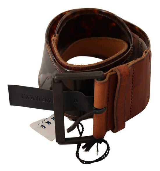 Ermanno Scervino Women's Dark Brown Leather Buckle Waist Belt