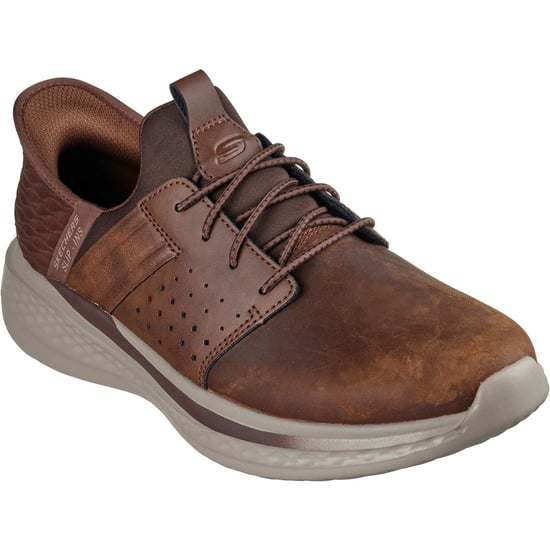 Skechers Slade Zachary Textiel herenschoenen donkerbruin met vetersluiting - Image 1