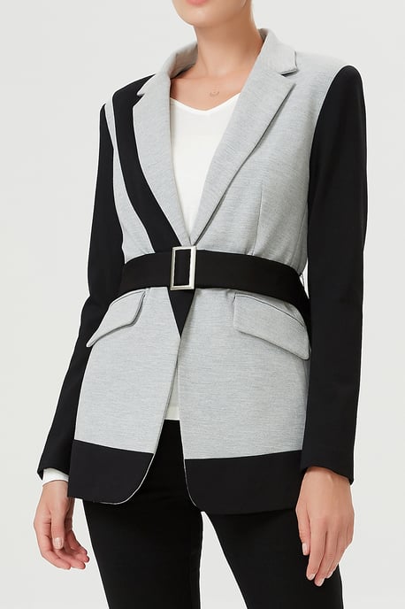 Kleurblok Blazer in Jersey - Image 2
