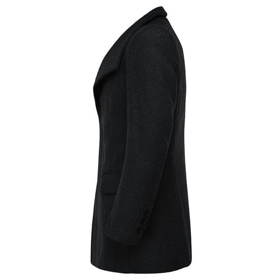 Allthemen Men's Wool Coat Winter Business Slim fit Lapel Coat Black